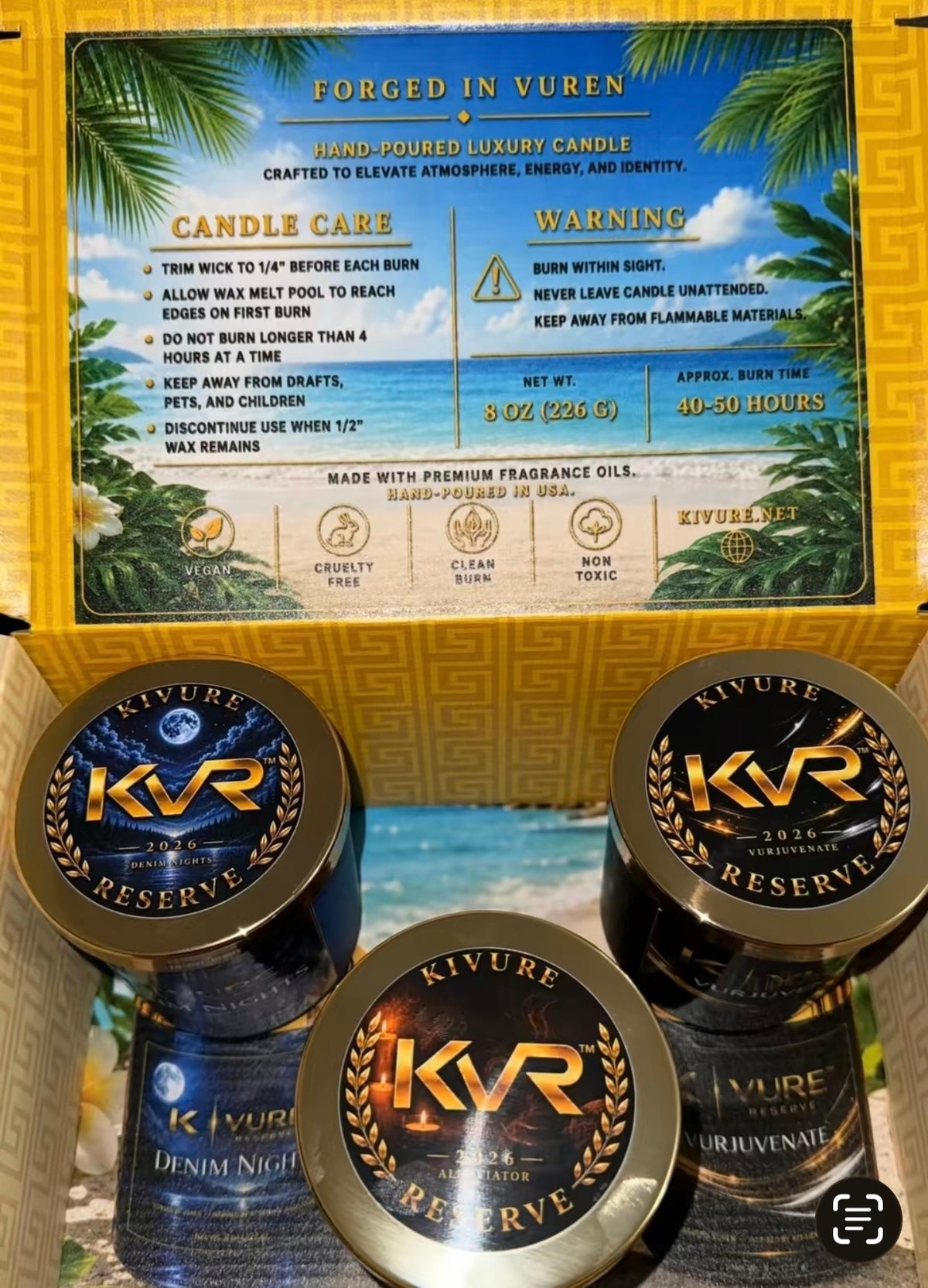 Kivure Reserve Signature TRIO (24 oz) Luxury Candle Gift Set